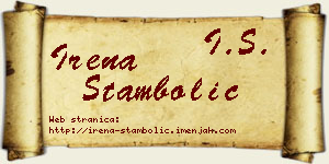 Irena Stambolić vizit kartica